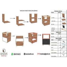 Kenzlife Bade Gri 85x60x57 cm Mutfak Dolabı
