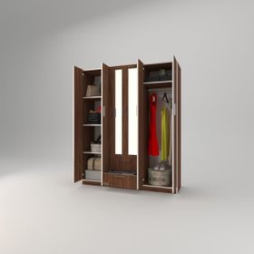 Kenzlife Begonvil 6 Kapılı Çekmeceli 150 CM Ceviz Gardrop