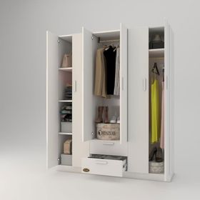 Kenzlife Begonvil 6 Kapılı Çekmeceli 150 cm Gardrop