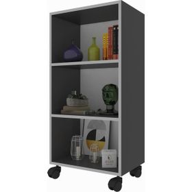 Kenzlife Beril 108x060x020 cm Gri Tekerlekli Kitaplık