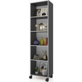 Kenzlife Beril 188x030x020 cm Gri Tekerlekli Kitaplık