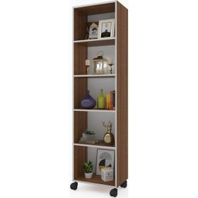 Kenzlife Beril 188x040x020 cm Ceviz Tekerlekli Kitaplık