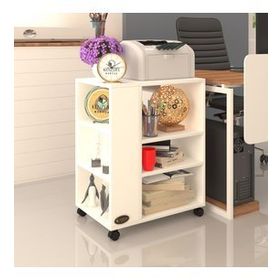 Kenzlife Berubetto076 76x60x40 cm Beyaz Tekerlekli Ofis Yazıcı Masası