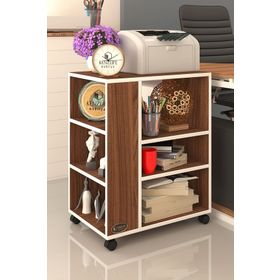 Kenzlife Berubetto076 76x60x40 cm Ceviz Tekerlekli Ofis Yazıcı Masası