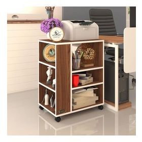 Kenzlife Berubetto106 106x90x60 cm Ceviz Tekerlekli Ofis Yazıcı Masası
