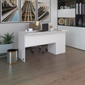 Kenzlife Beyaz 75x140x60 cm Raflı Ofis Bilgisayar Masası