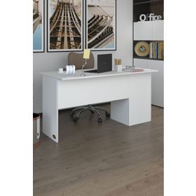 Kenzlife Beyaz 75x140x60 cm Raflı Ofis Bilgisayar Masası