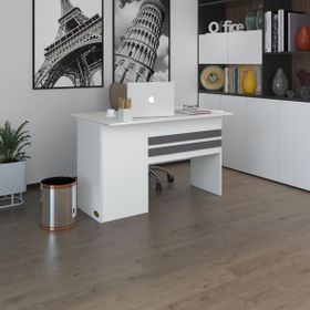 Kenzlife Beyaz Sağ 75x150x80 cm Raflı Ofis Bilgisayar Masası