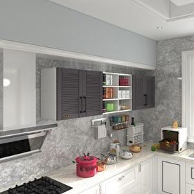 Kenzlife Bulgur 90 Gri Mod 2 90x240x32 Mebran Kapak Suntalam Gövde Hazır Mutfak Dolabı