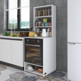 Kenzlife Canfeza Beyaz 165x60x56 Mutfak Raflı Ankastre Fırın Dolabı