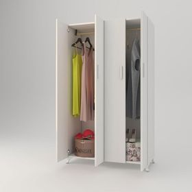 Kenzlife Defne 4 Kapaklı Kapılı 168x100x42 CM Beyaz Gardrop