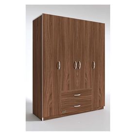 Kenzlife Deligül 4 kapılı 2 Çekmeceli Ceviz 180x160x52 CM Gardrop