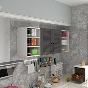 Kenzlife Domates 90 Gri Mod 2 90x160x32 Mebran Kapak Suntalam Gövde Hazır Mutfak Dolabı
