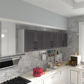 Kenzlife Elma 90 Gri Mod 2 90x240x32 Mebran Kapak Suntalam Gövde Hazır Mutfak Dolabı