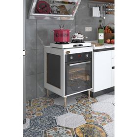 Kenzlife Esena Mono3 Byz 89-81x60x56 Fırın Ocak Dolabı Ayarlı Ayaklı Üstü Kapalı Beyaz Ankastre Modülü Kabini