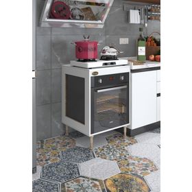 Kenzlife Esena Mono3 Byz 89-81x60x56 Fırın Ocak Dolabı Ayarlı Ayaklı Üstü Kapalı Beyaz Ankastre Modülü Kabini