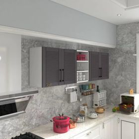 Kenzlife Fasulye 60 Gri Mod 2 60x200x32 Mebran Kapak Suntalam Gövde Hazır Mutfak Dolabı