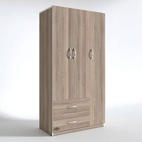 Kenzlife Fesleğen 3 Kapılı 2 Çekmeceli Kahverengi 180x120x52 CM Gardrop