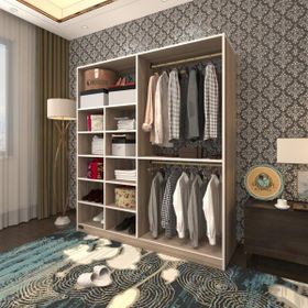 Kenzlife Fikret 180x180x45 CM Kahverengi Gardrop