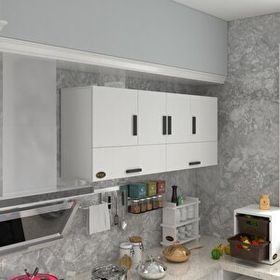 Kenzlife General 60x150x22 cm Kapaklı Raflı Beyaz Hazır Mutfak Dolabı