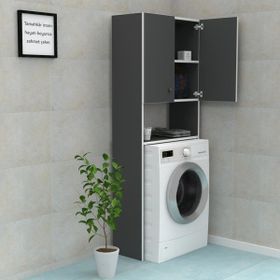 Kenzlife Gri Çamaşır Makinesi Dolabı