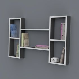 Kenzlife Gülsu 060*100*20 Gri Duvar Rafı Kitaplık