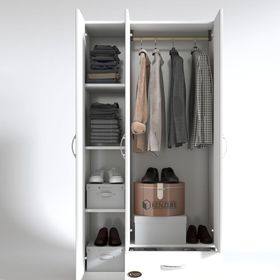 Kenzlife Hanımeli 180x120x52 CM 3 Kapılı 1 Çekmeceli Beyaz Gardrop