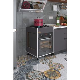 Kenzlife Haya Busa3 85x60x56 cm Ayarlı Ayaklı Üstten Gri Fırın Ocak Dolabı
