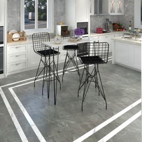 Kenzlife HEM105ZENGIN 140x40 cm Beyaz Siyah Masa ve 3 Adet Siyah Sandalye Takımı
