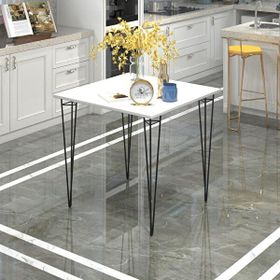 Kenzlife Hem75Mazlum 60x60 cm Siyah Beyaz Masa ve Sırt Minderli Sandalye Takımı