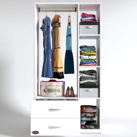 Kenzlife Hülagü 175*90*40 Beyaz 2 Çekmeceli Gardrop