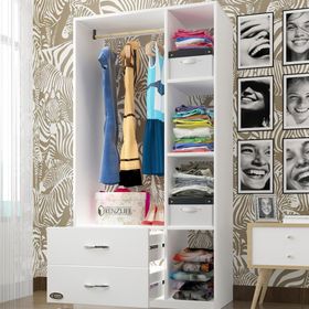 Kenzlife Hülagü 175*90*40 Beyaz 2 Çekmeceli Gardrop