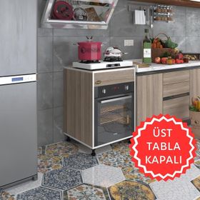 Kenzlife Kalimera Crd 85x60x56 Fırın Ocak Dolabı Ayarlı Ayaklı Üstü Kapalı Cordoba Ankastre Modülü Kabini