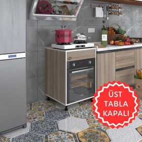 Kenzlife Kalimera Crd 85x60x56 Fırın Ocak Dolabı Ayarlı Ayaklı Üstü Kapalı Cordoba Ankastre Modülü Kabini