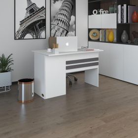 Kenzlife Kamikaze 75X120X60 cm Beyaz Sağ Raflı Dolap Şeritli Ofis Çalışma Masası