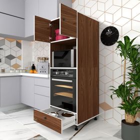 Kenzlife Kamile 162x60x56 cm Fırın Çekmeceli Ayaklı Banyo Kiler Ofis Mutfak Dolabı