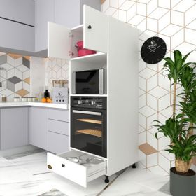 Kenzlife Kamile 162x60x56 cm Fırın Çekmeceli Ayaklı Banyo Kiler Ofis Mutfak Dolabı