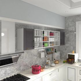 Kenzlife Kavun 60 Gri Mod 2 60x240x32 Mebran Kapak Suntalam Gövde Hazır Mutfak Dolabı