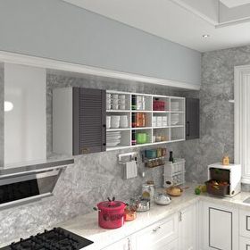 Kenzlife Kavun 60 Gri Mod 2 60x240x32 Mebran Kapak Suntalam Gövde Hazır Mutfak Dolabı