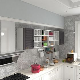 Kenzlife Kavun 90 Gri Mod 2 90x240x32 Mebran Kapak Suntalam Gövde Hazır Mutfak Dolabı