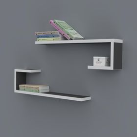 Kenzlife Kayra 015*060*20*2 Gri Duvar Rafı Kitaplık