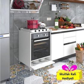 Kenzlife Krom Ankastre Modülü Kabini Beyaz Fırın Ocak Mutfak Dolabı