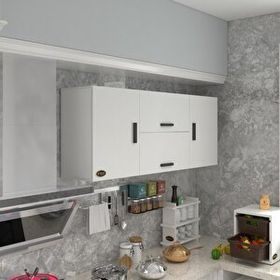 Kenzlife Lucida 60x150x22 cm Kapaklı Raflı Beyaz Hazır Mutfak Dolabı
