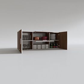 Kenzlife Lucida 60x150x22 cm Kapaklı Raflı Ceviz Hazır Mutfak Dolabı