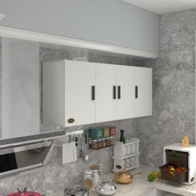 Kenzlife Marina 60x150x22 cm Kapaklı Raflı Beyaz Hazır Mutfak Dolabı