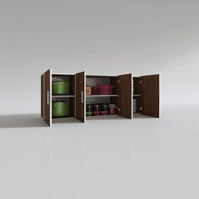 Kenzlife Marina 60x150x22 cm Kapaklı Raflı Ceviz Hazır Mutfak Dolabı