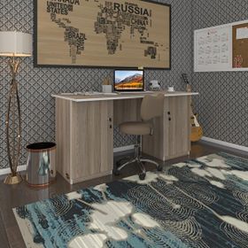 Kenzlife Masi Oka 75x150x60 cm Cordoba Kilitli Kapaklı Çift Dolaplı Ofis Masası