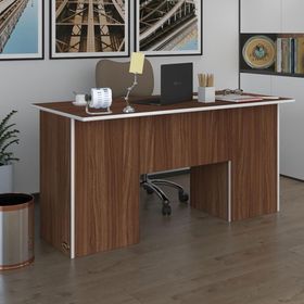 Kenzlife Masi Oka 75x150x80 cm Çift Raflı Dolap Ceviz Çalışma Masası