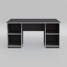 Kenzlife Masi Oka 75x170x60 cm Çift Raflı Dolap Gri Çalışma Masası