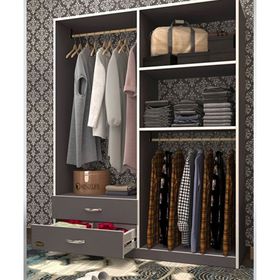 Kenzlife Mengühan 175*90*40 Gri Tek Çekmeceli Gardrop